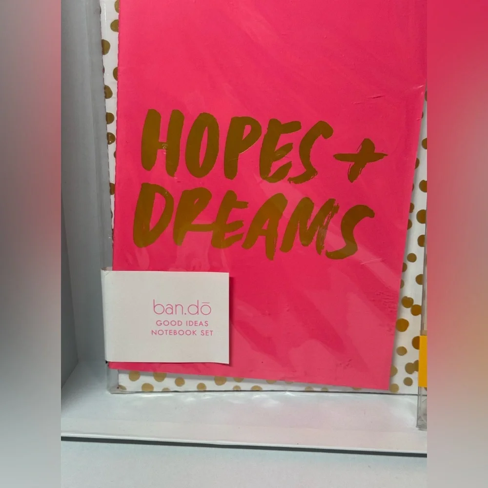 ban.do Stationery Bundle – Hopes Dreams Notebook Set & Motivational Gel Pens NEW